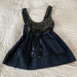 Black Betsey Johnson vintage babydoll cami, size 2